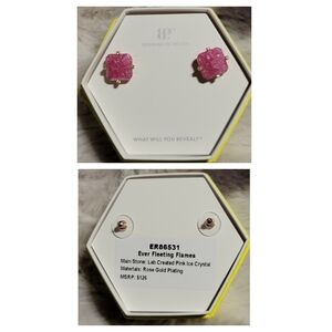Ever Fleeting Flames Pink Ice Crystal Earrings